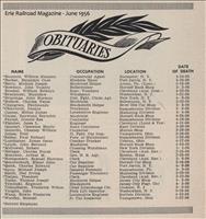 Obituaries (Erie RR Mag. June 1956)